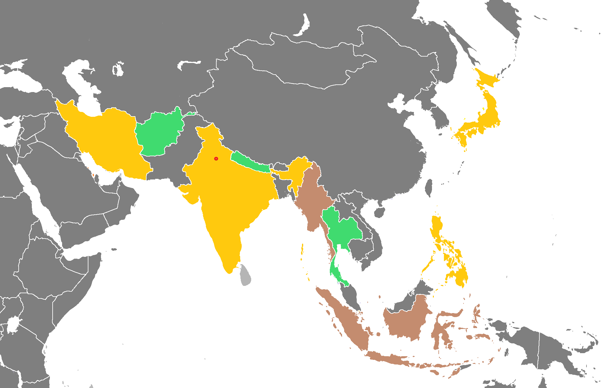 Asian Games medal map